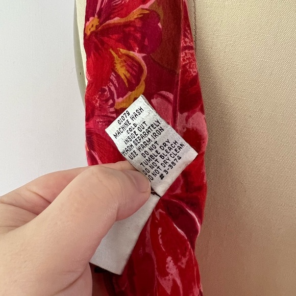 50s Style Sleeveless Fit & Flare Cotton Dress - Red Tropical - Picture 7 of 8